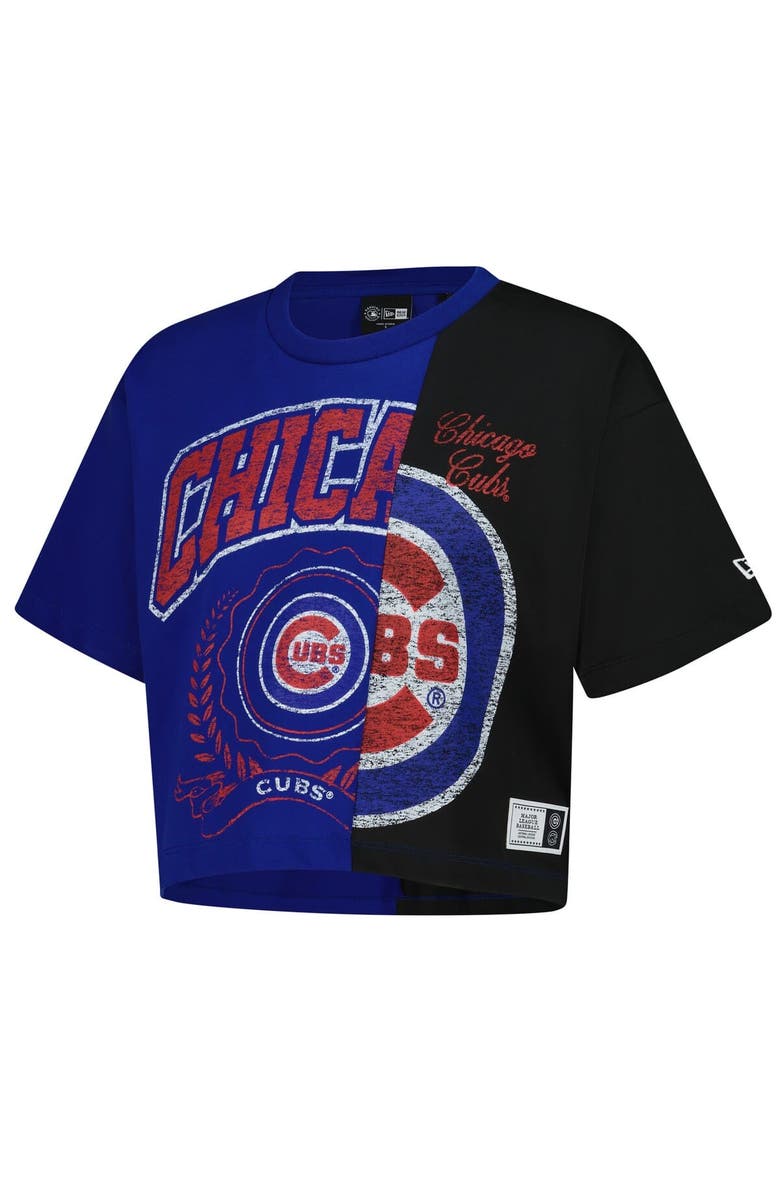 New Era Women's New Era Royal Chicago Cubs Upcycled Colorblocked Boxy Cropped T-Shirt, Alternate, color, Royal