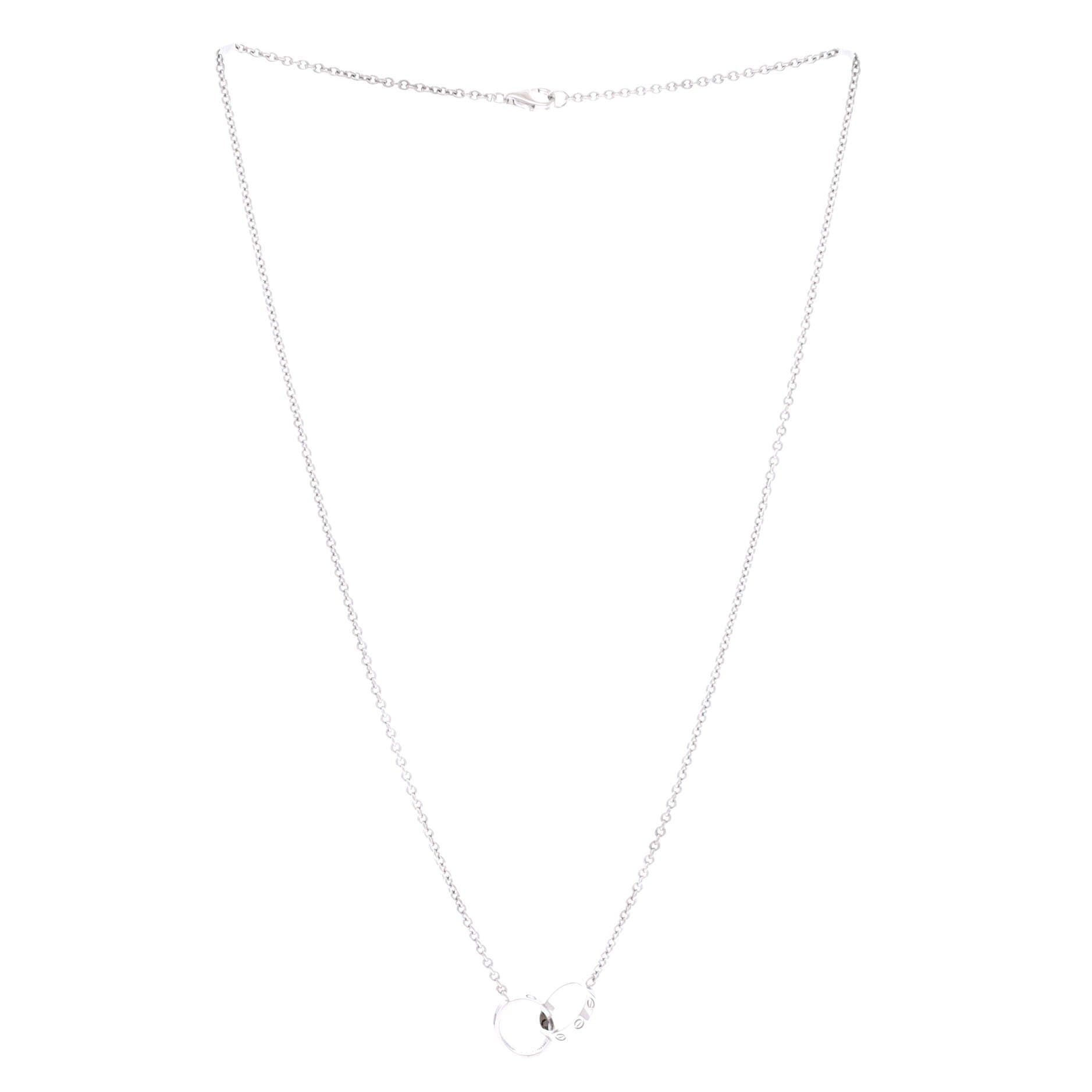 Love Interlocking Necklace 18K White Gold, Alternate, color, Metallic Gold