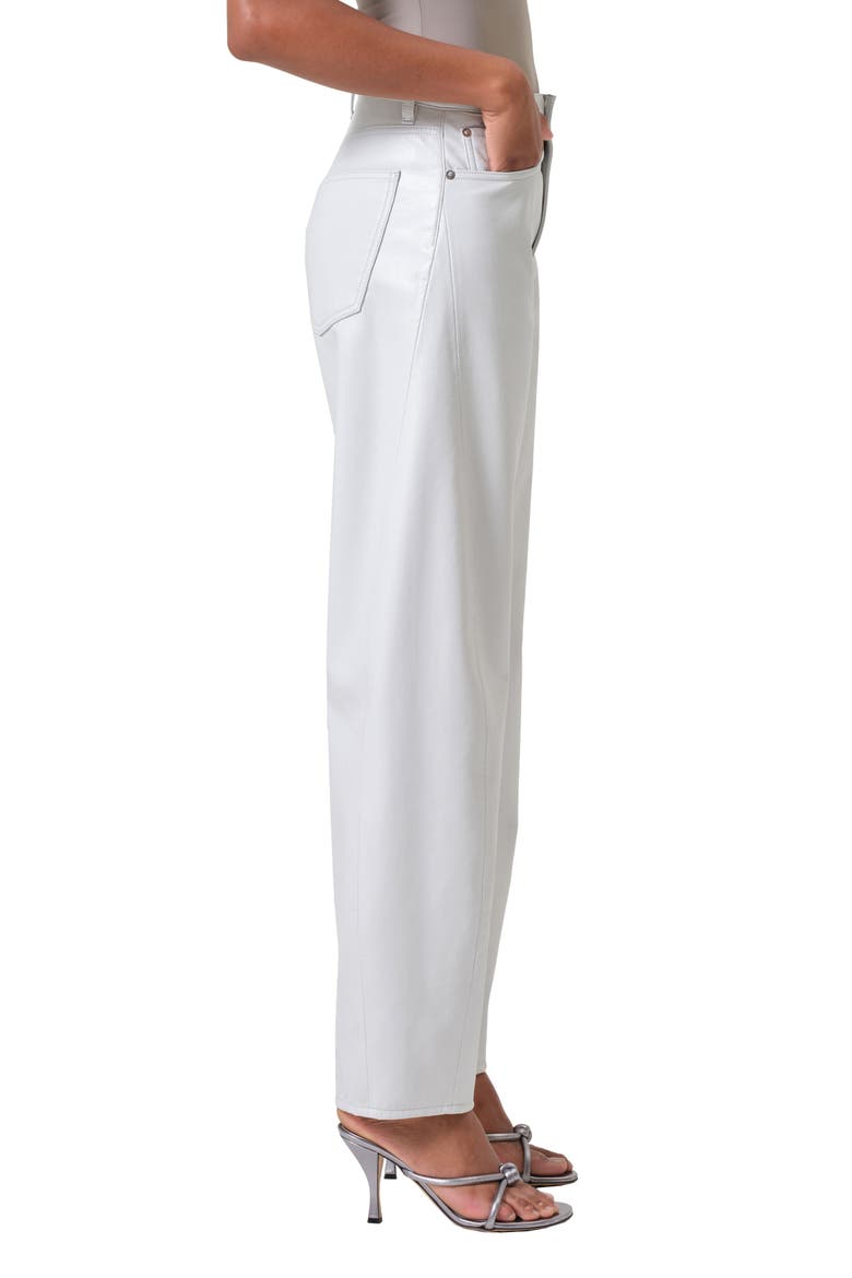 Luna Pieced High Waist Barrel Leg Leather Blend Pants, Alternate, color, WISP