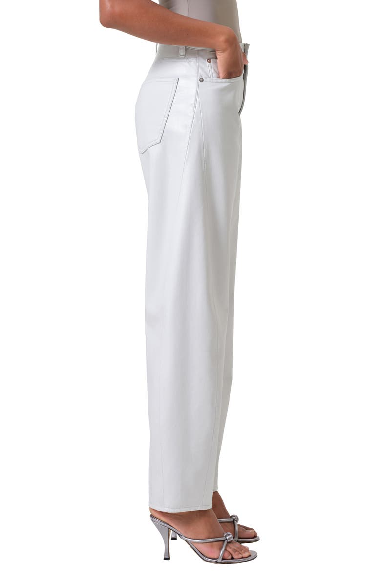 AGOLDE Luna Pieced High Waist Barrel Leg Leather Blend Pants, Alternate, color, Wisp