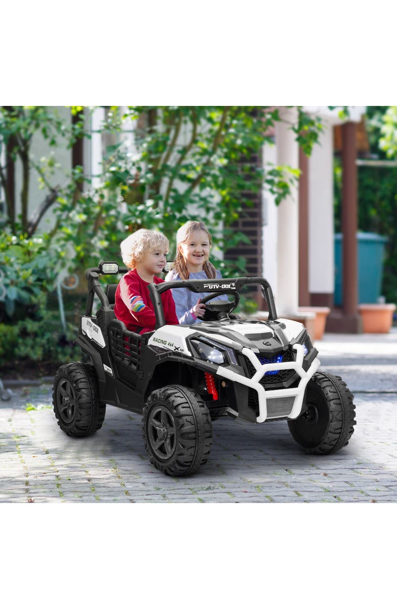 Qaba 24V 2-Seater Kids Electric Truck with Remote Control, Alternate, color, White