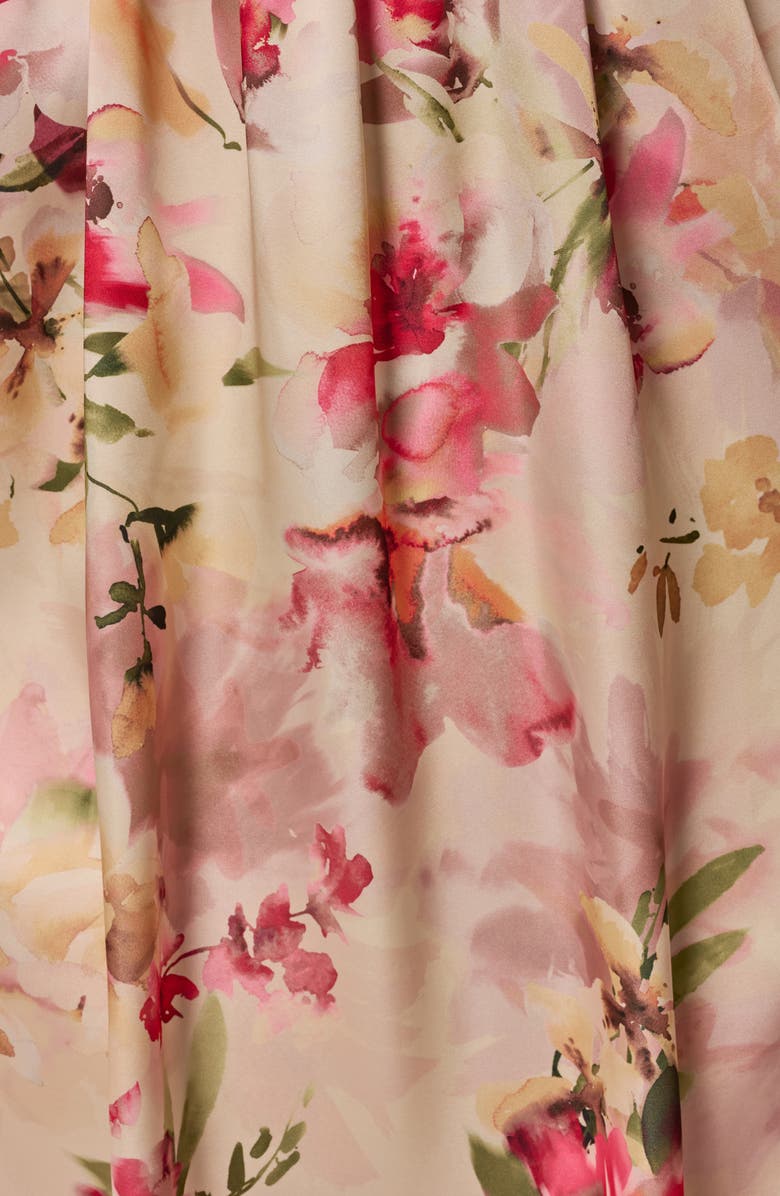 Donna Karan New York Floral Print Sleeveless Midi Dress, Alternate, color, Eggshell