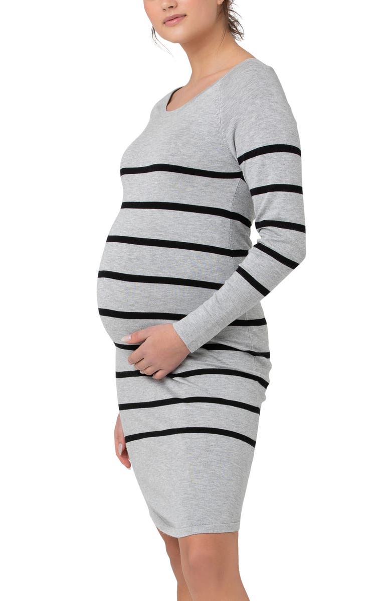 Ripe Maternity Valerie Tunic Dress, Alternate, color, Grey/Black