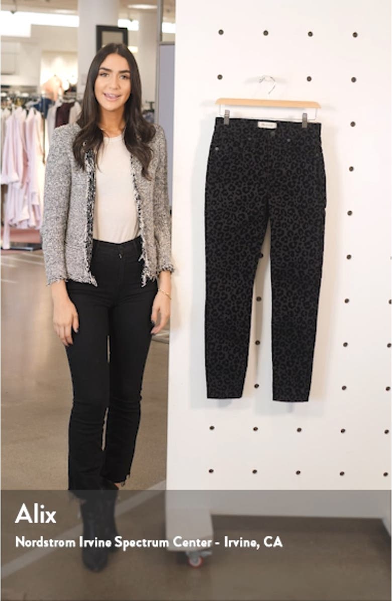 Mid-Rise Flocked Leopard Skinny Jeans, sales video thumbnail
