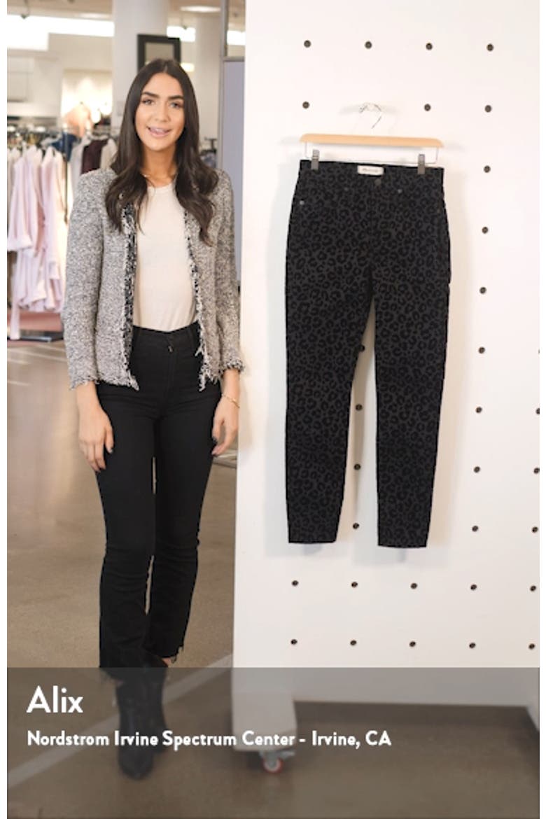 Mid-Rise Flocked Leopard Skinny Jeans video