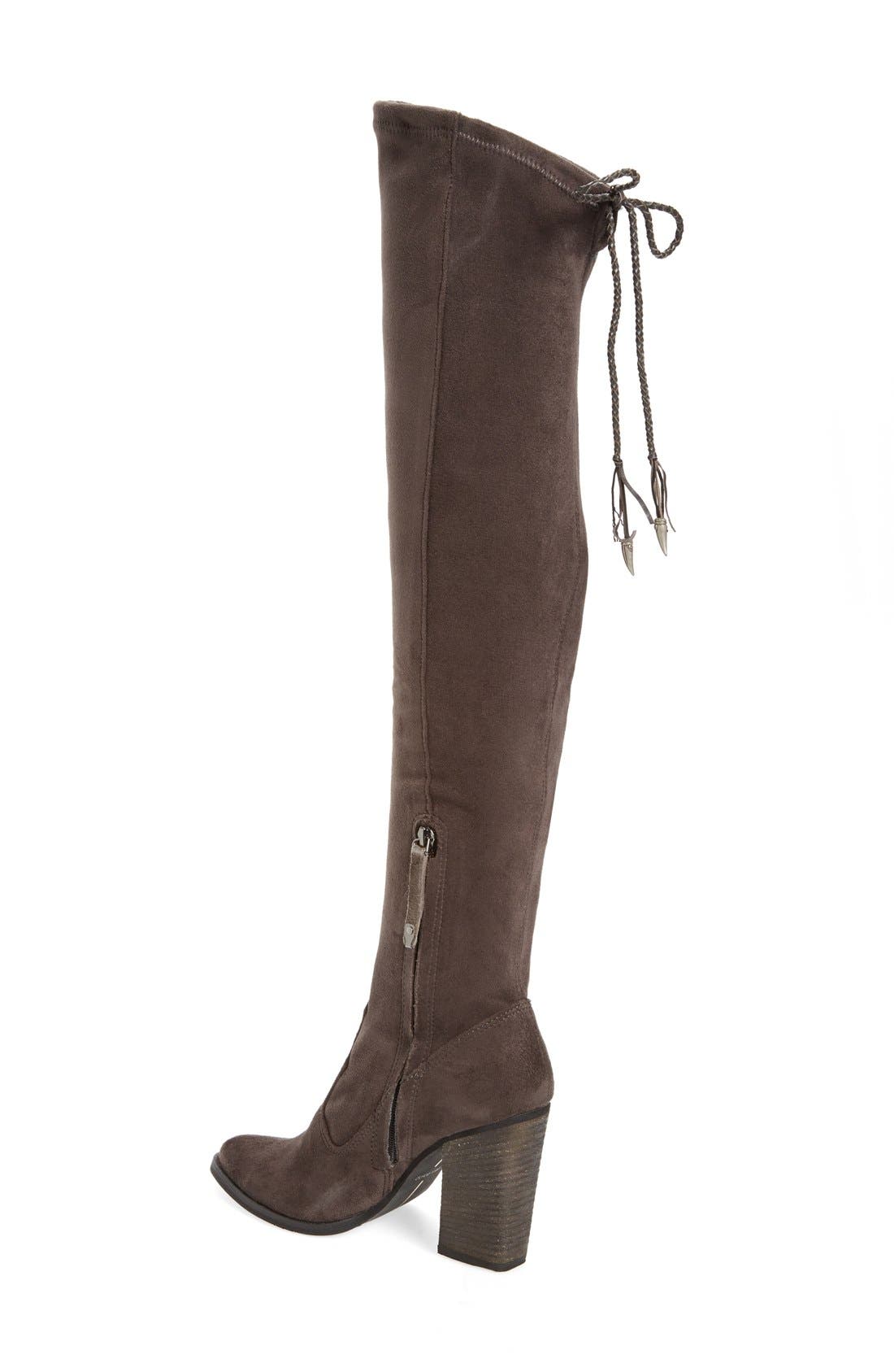 'Chance' Over the Knee Stretch Boot, Alternate, color, ANTHRACITE SUEDE
