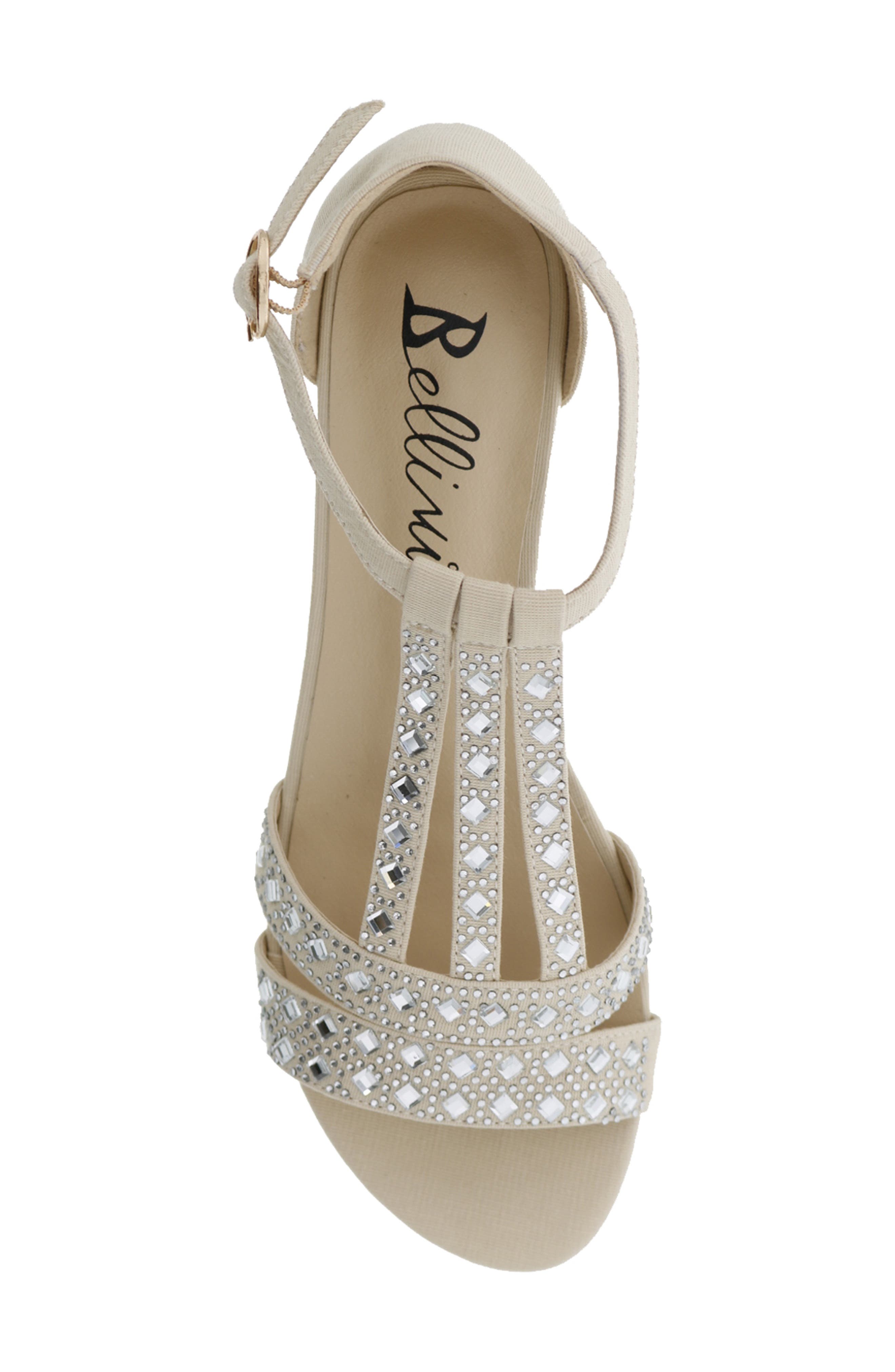 Larris Rhinestone Wedge Sandal, Alternate, color, NATURAL