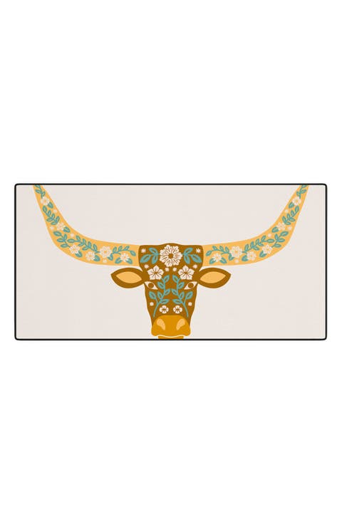 Floral Longhorn Desk Mat