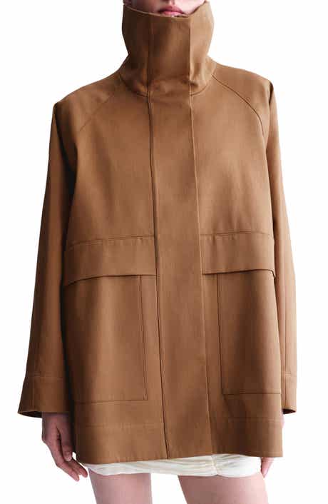 Oversize Funnel Neck Cotton Jacket
