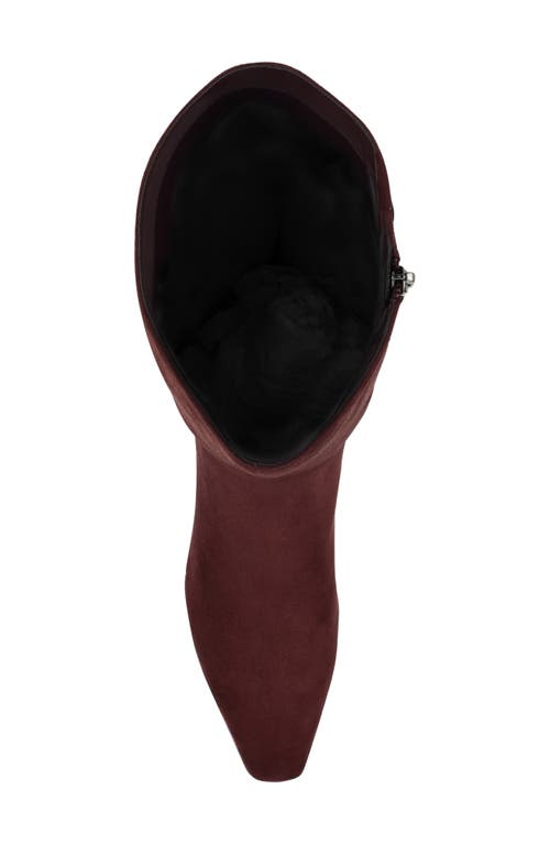 Nine West Havier Knee High Kitten Heel Boot In Burgundy