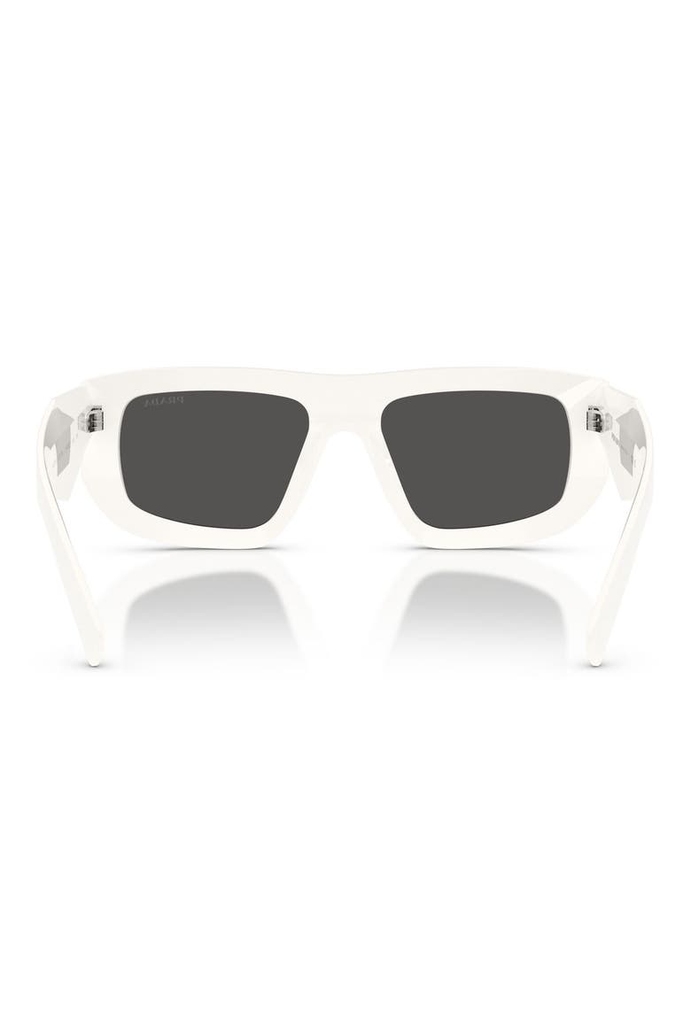 53mm Irregular Sunglasses, Alternate, color, WHITE/ DARK GREY