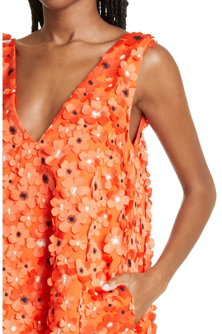 Elena Floral Appliqué Dress, Alternate, color, 3088 ORANGE BLOSSOM