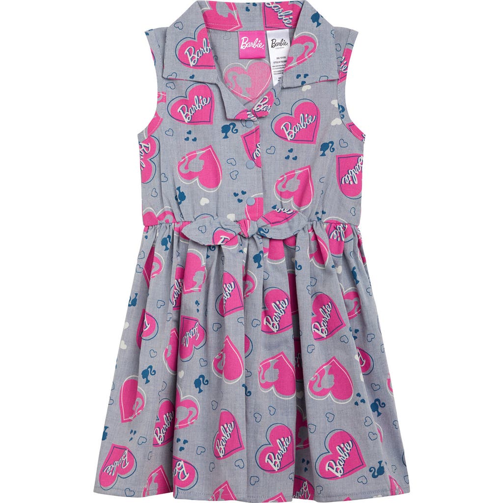 Barbie Sleeveless Chambray Dress In Gray