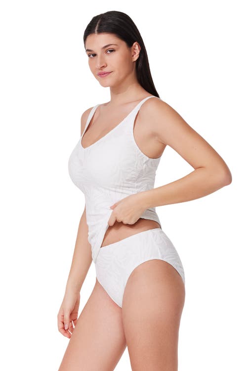 Profile By Gottex Skyfall Textured V-neck D-cup Tankini Top In White