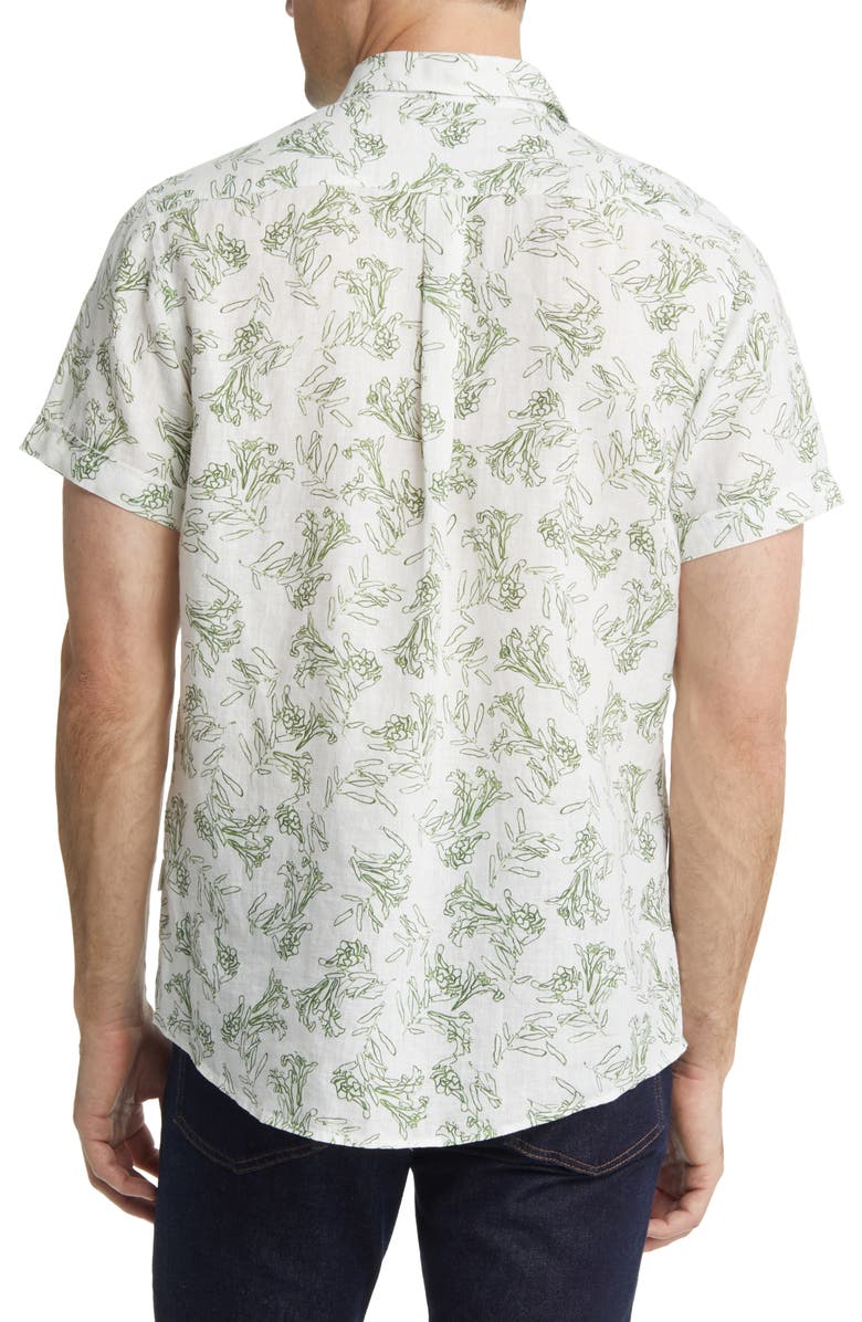 Rodd & Gunn Dryden Bay Floral Short Sleeve Linen Button-Up Shirt, Alternate, color,