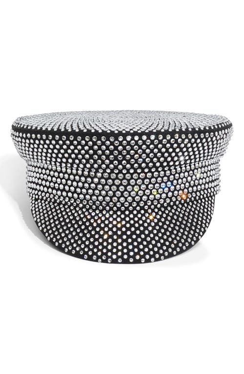 Ruslan Baginskiy Crystal Embellished Baker Boy Cap In Black