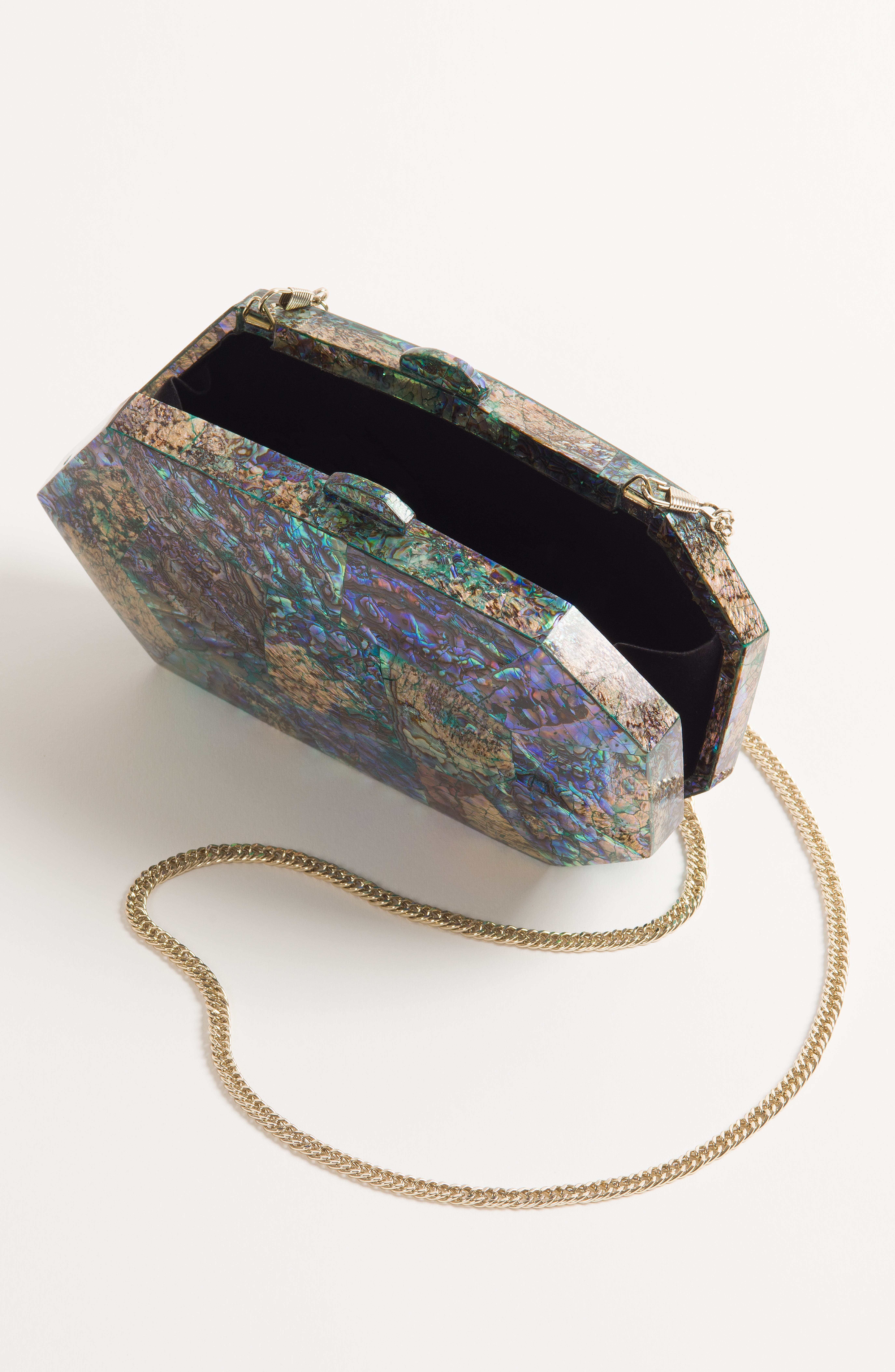 Freya Rose Jaya Green  Clutch Bag, Alternate, color, Iridescent Green Hue