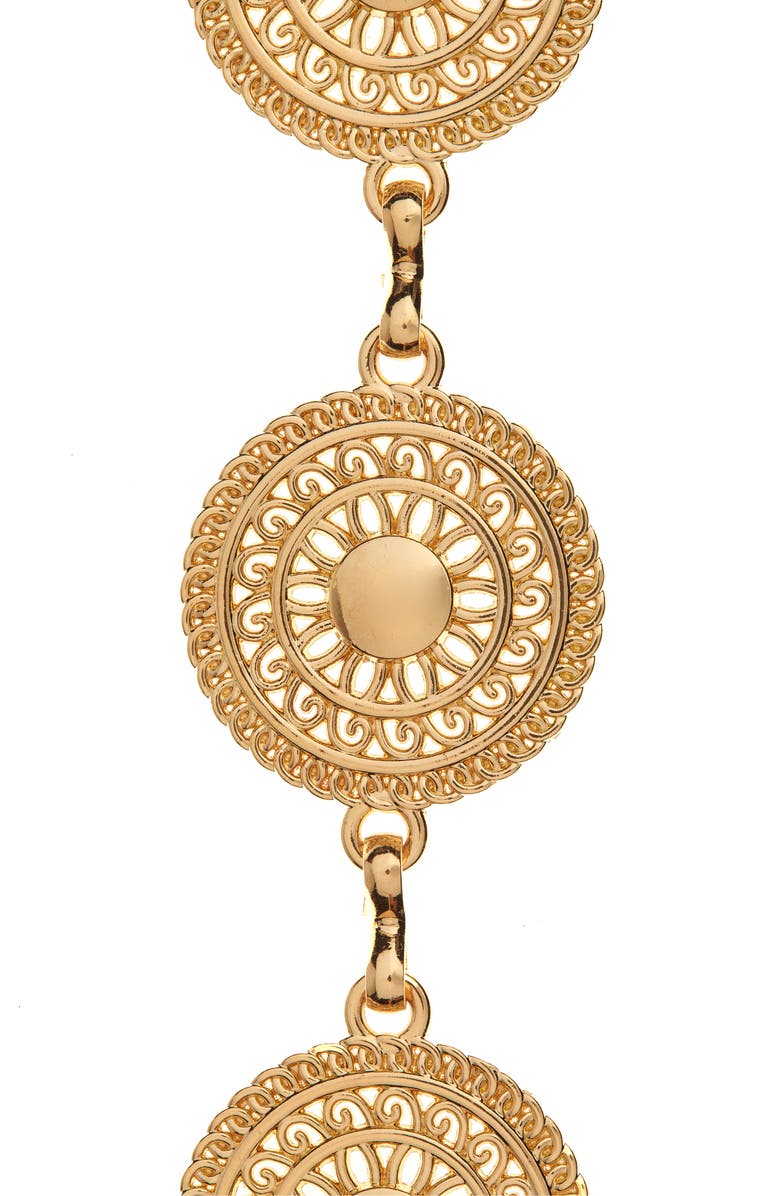 BP. Embossed Circular Chain Belt, Alternate, color, Gold- Ivory