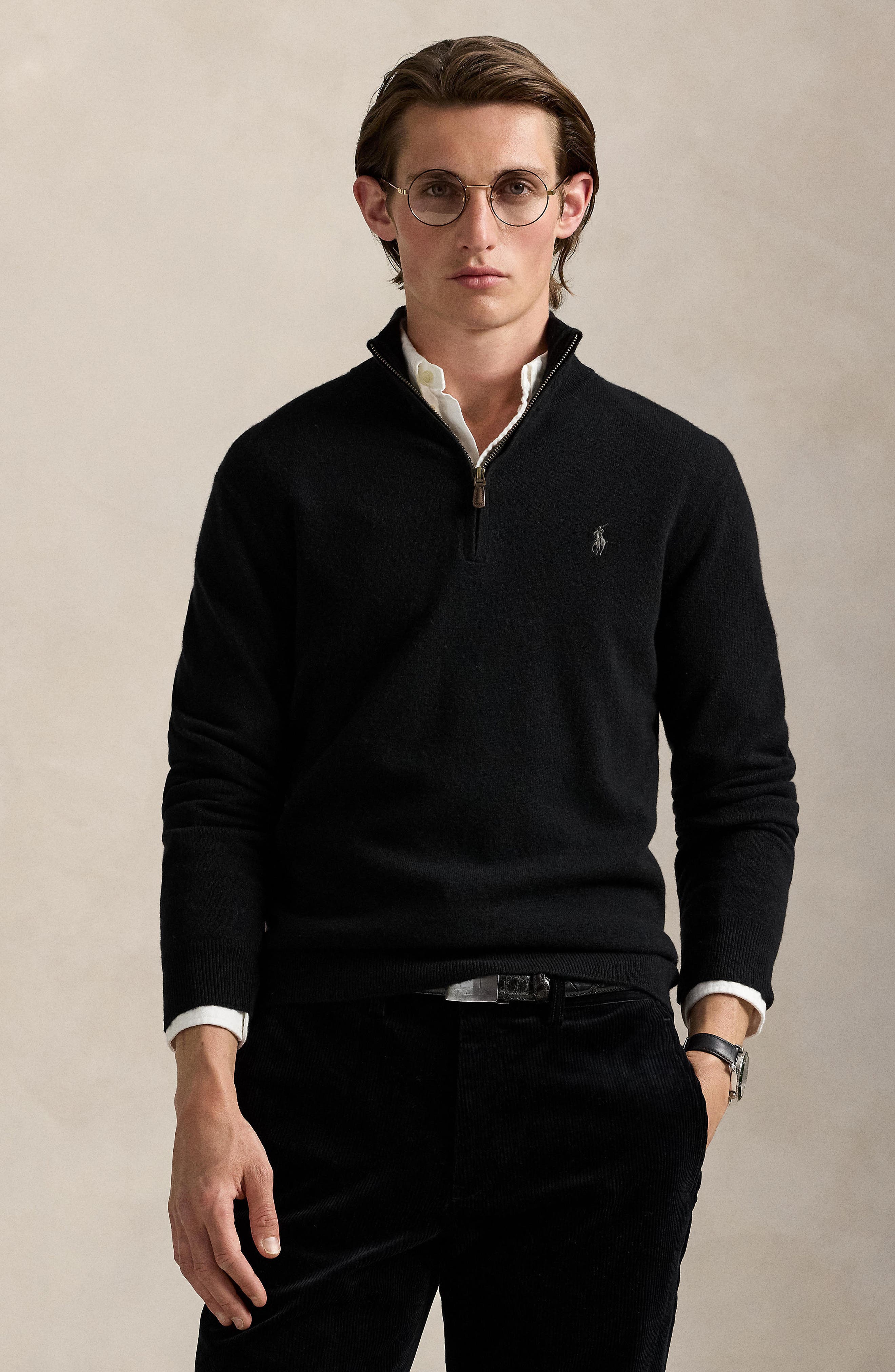 Regular Fit Wool Quarter Zip Sweater - image 2