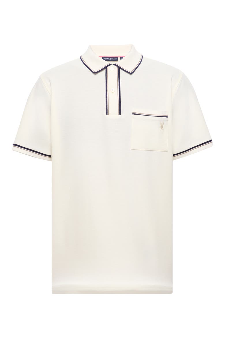 Bradford Tipped Piqué Knit Polo, Alternate, color, ECRU