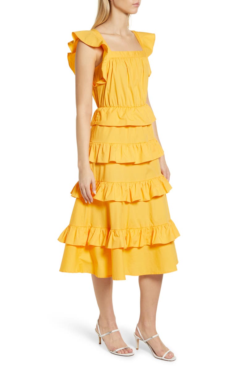 Rachel Parcell Tiered Ruffle Midi Dress, Alternate, color,