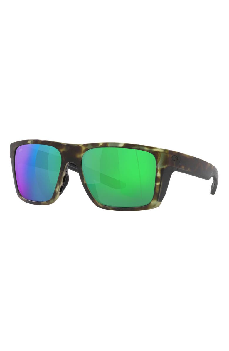Costa Del Mar 57mm Polarized Square Sunglasses, Alternate, color, Green