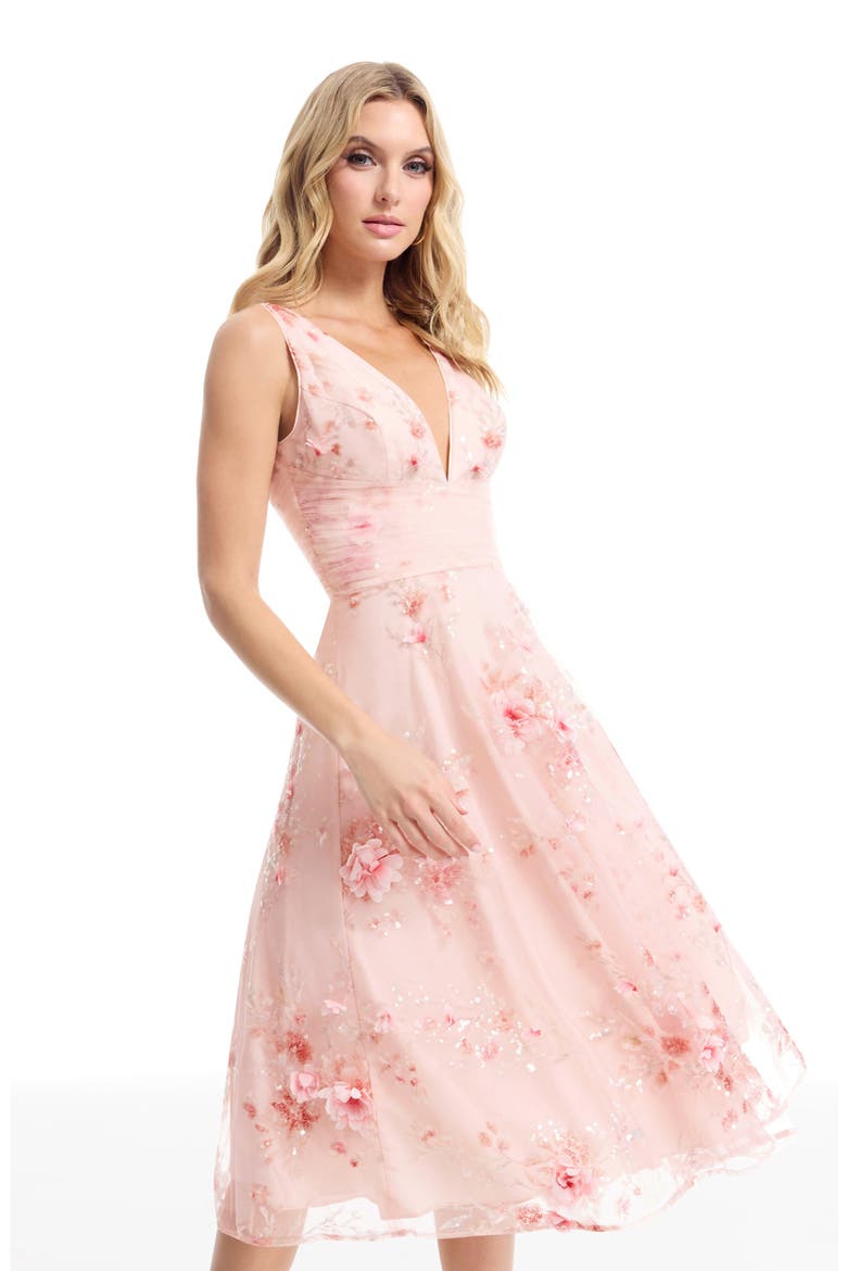 Posie Sleeveless Fit & Flare Cocktail Dress, Alternate, color, BLUSH MULTI