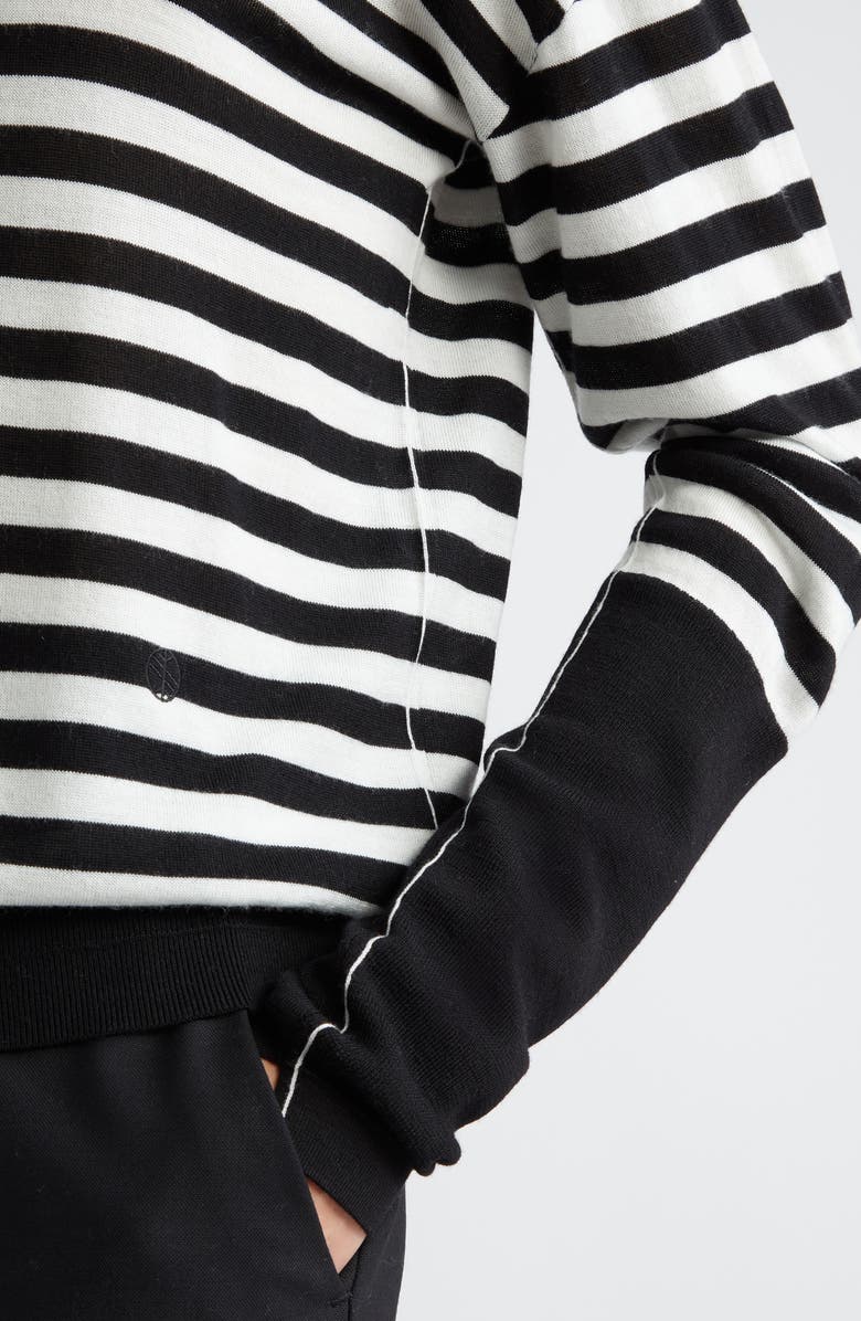 Maria McManus Stripe Long Sleeve Organic Cotton & Recycled Cashmere Polo, Alternate, color, 