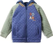 JOJO MAMAN BEBE Kids' Dinosaur Appliqué Hooded Bomber Jacket