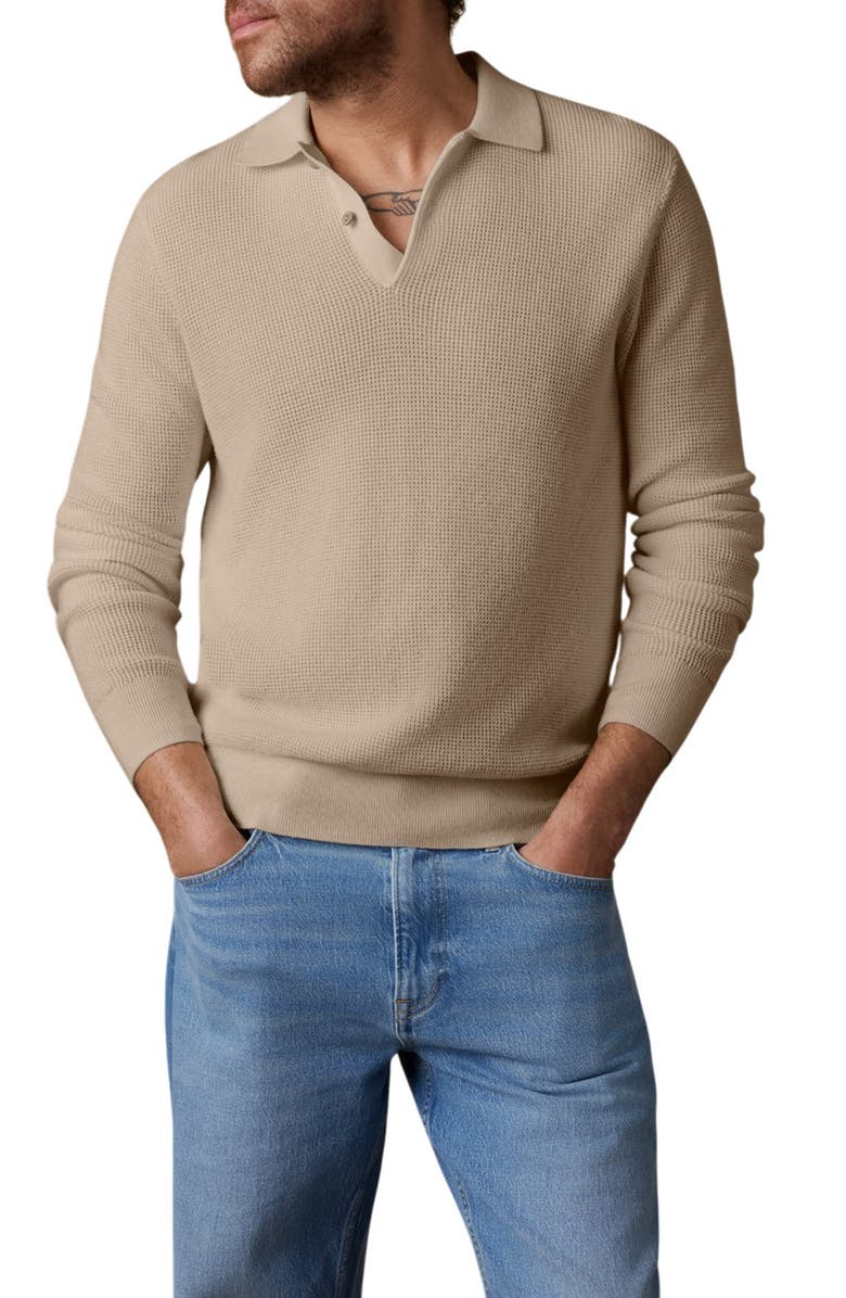 Faherty Sunwashed Organic Cotton Polo Sweater, Main, color, Natural