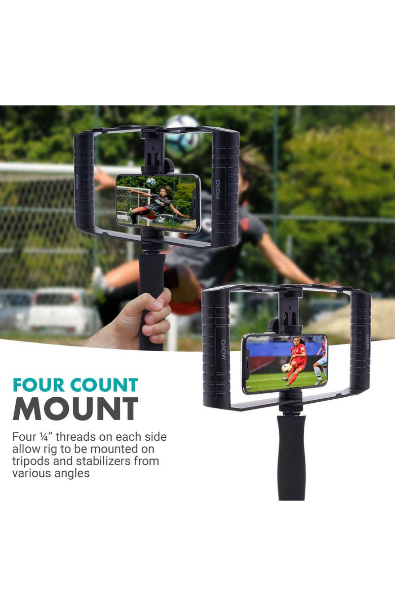 MOVO SPR-20 Foldable Smartphone Video Rig Cage, Alternate, color, Black