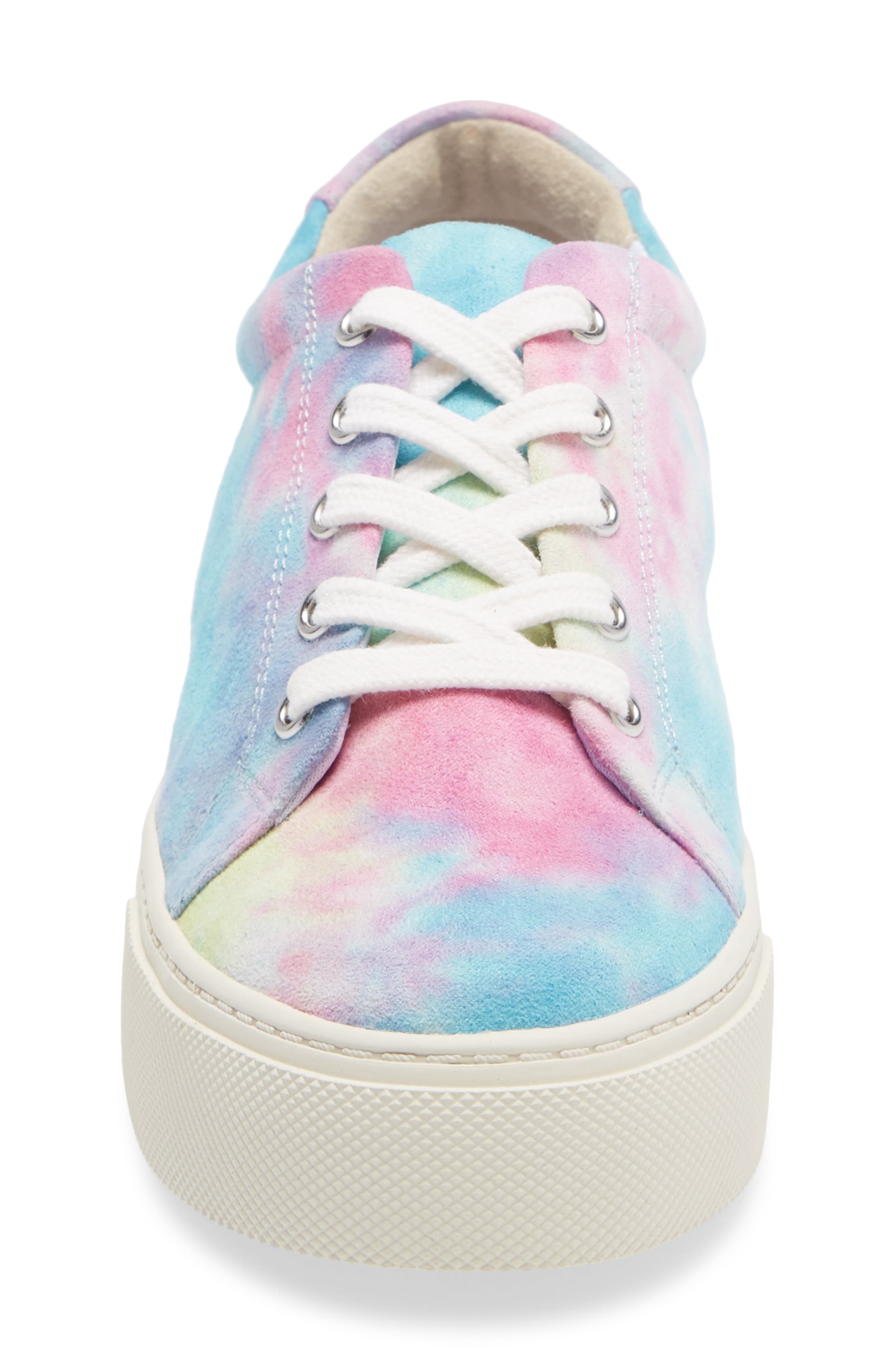 Support Vegan Platform Sneaker, Alternate, color, BLUE TIE DYE FABRIC
