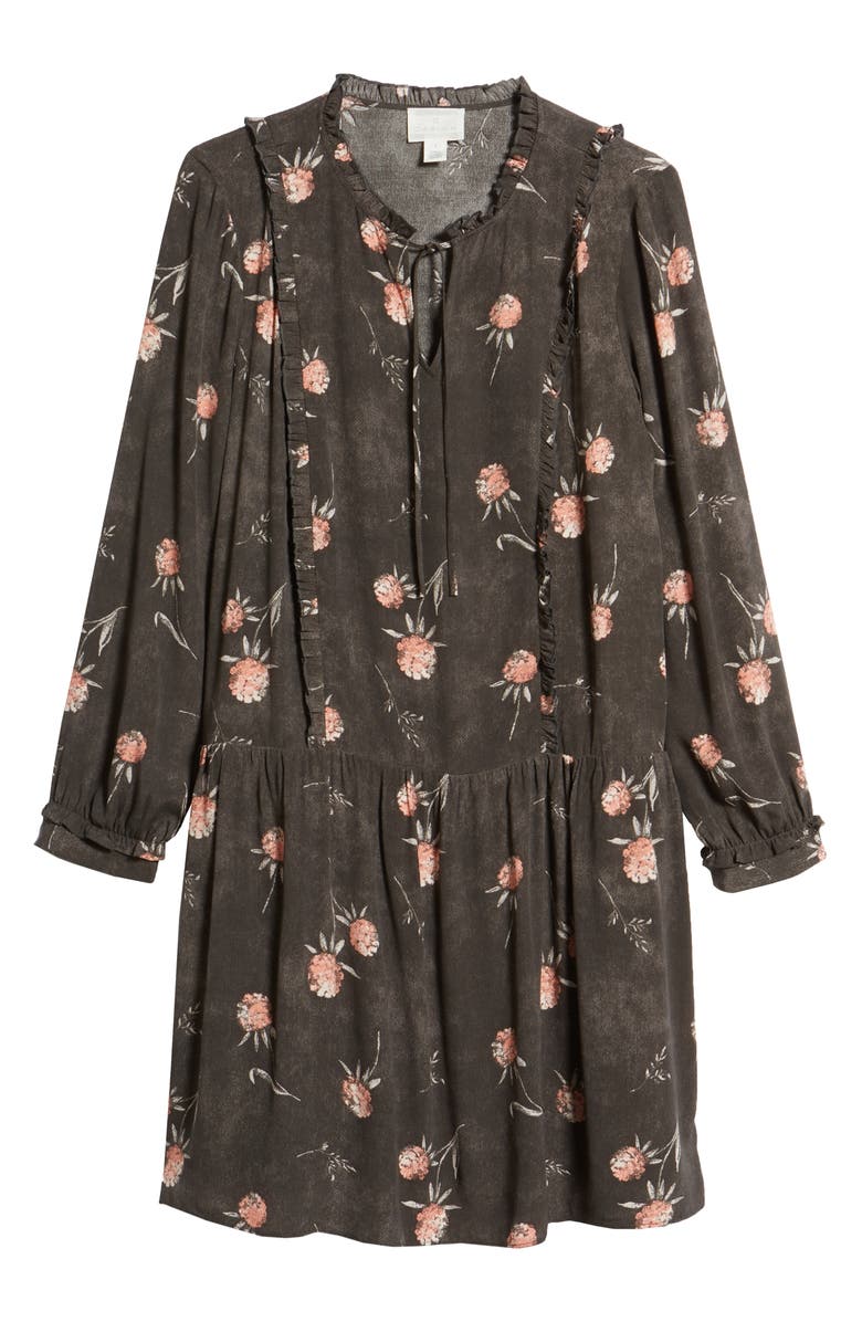 Caslon<sup>®</sup> Ruffle Split Neck Dress, Alternate, color,