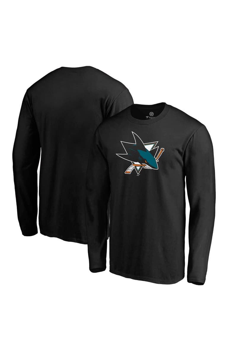 FANATICS Men's Fanatics  Black San Jose Sharks Core Logo Long Sleeve T-Shirt, Main, color, 