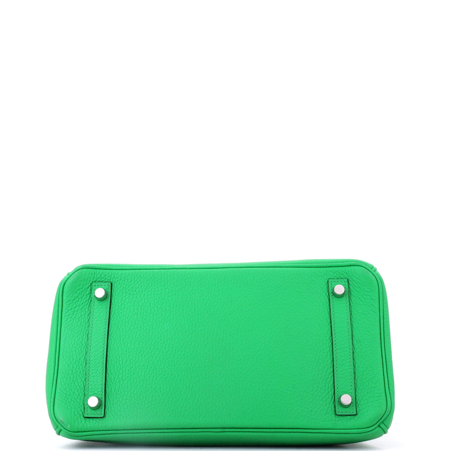 Pre-Owned Hermes Birkin Handbag Green Clemence with Palladium Hardware 30, Alternate, color, Green