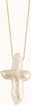 Joiana Jewelry Pearl Cross Necklace