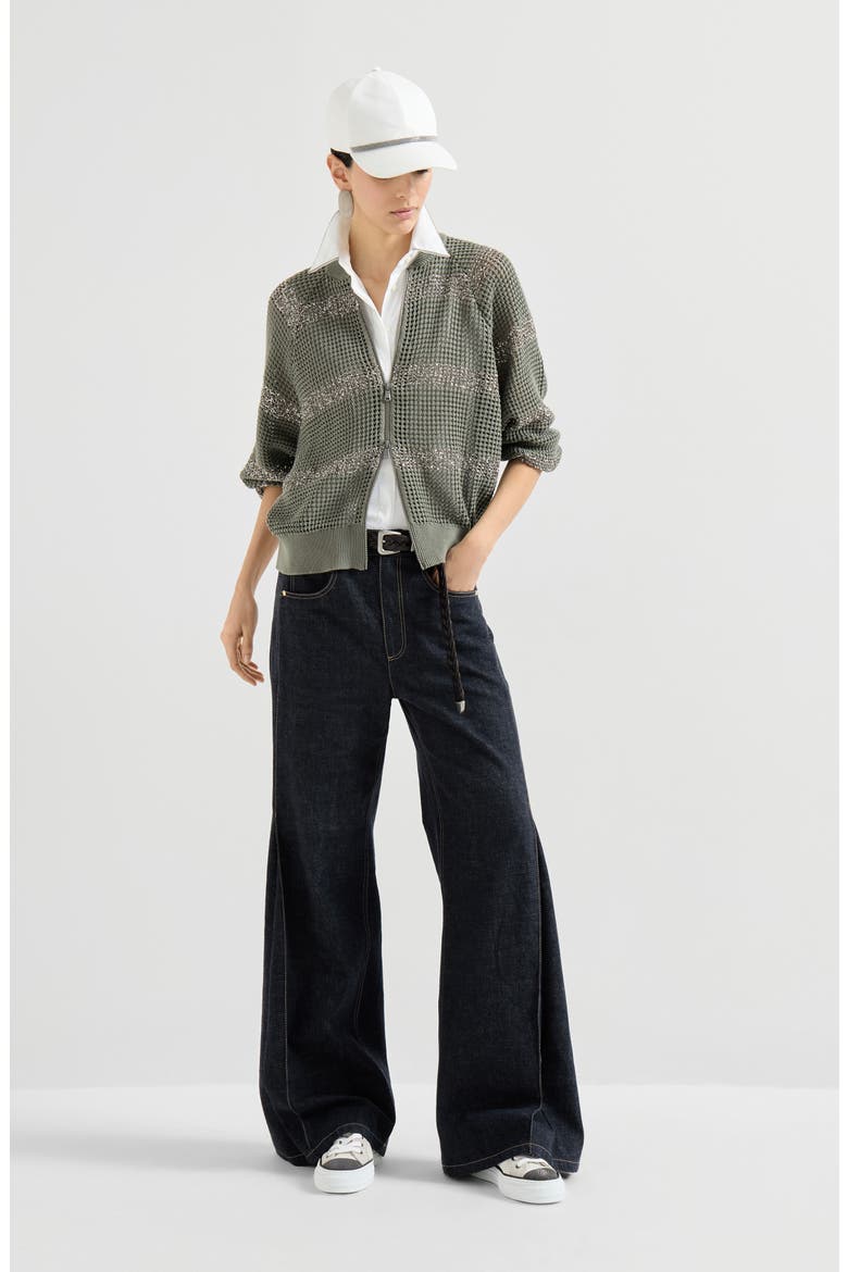 Loose Flared Trousers, Alternate, color, Dark Denim