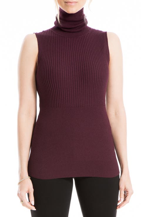Sleeveless Ribbed Turtle Neck