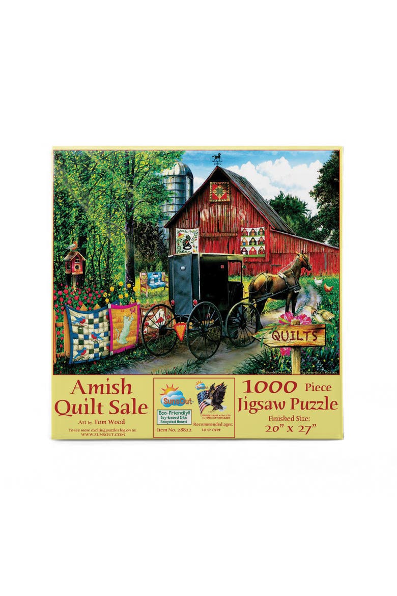 Amish Quilt Sale 1000 piece Jigsaw Puzzle for Adults, Alternate, color, Multicolor