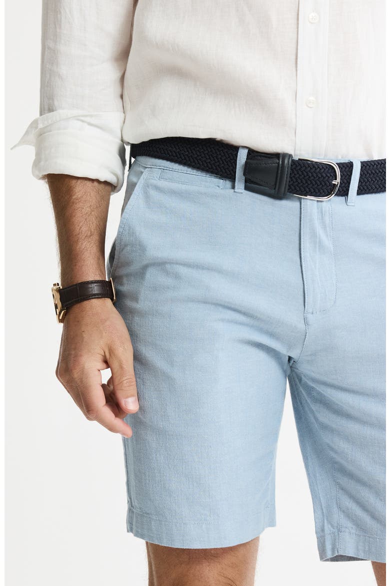 Stretch Cotton Chambray Shorts, Alternate, color, LIGHT BLUE