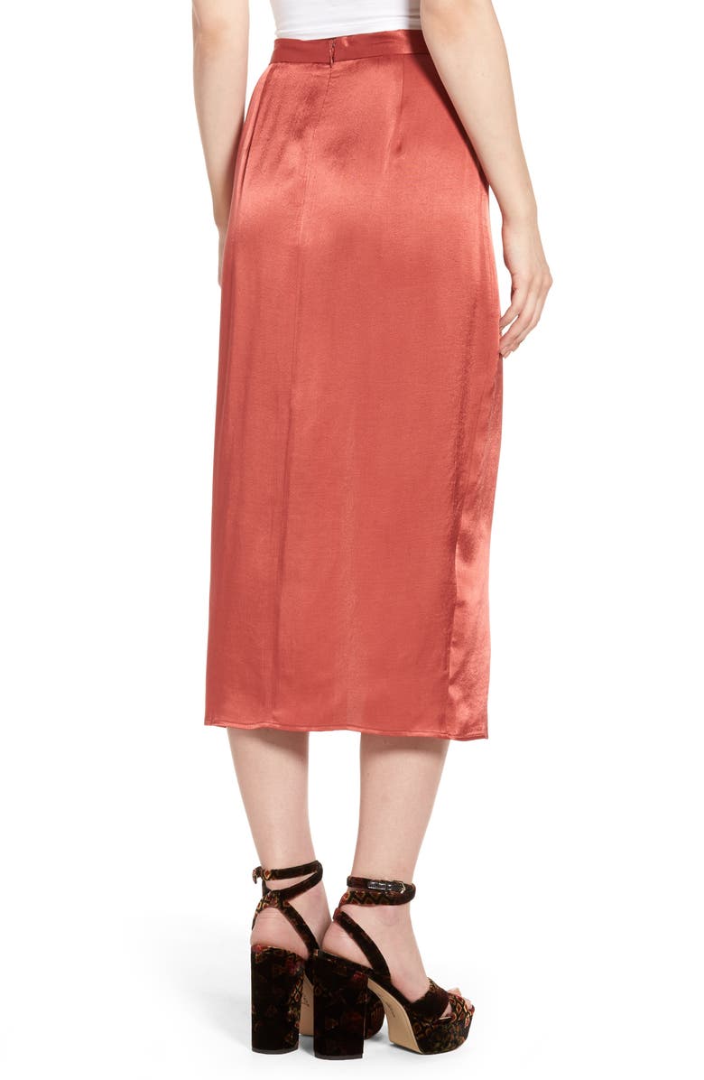 WAYF Brady Satin Midi Skirt, Alternate, color,