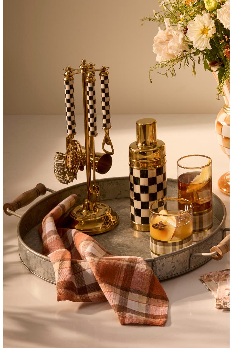 Courtly Check Gold 6-Piece Bar Tool Set, Alternate, color, GOLD