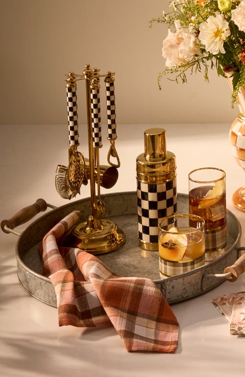 Mackenzie-childs Mackenzie Childs Courtly Check Gold 6-piece Bar Tool Set In Gold
