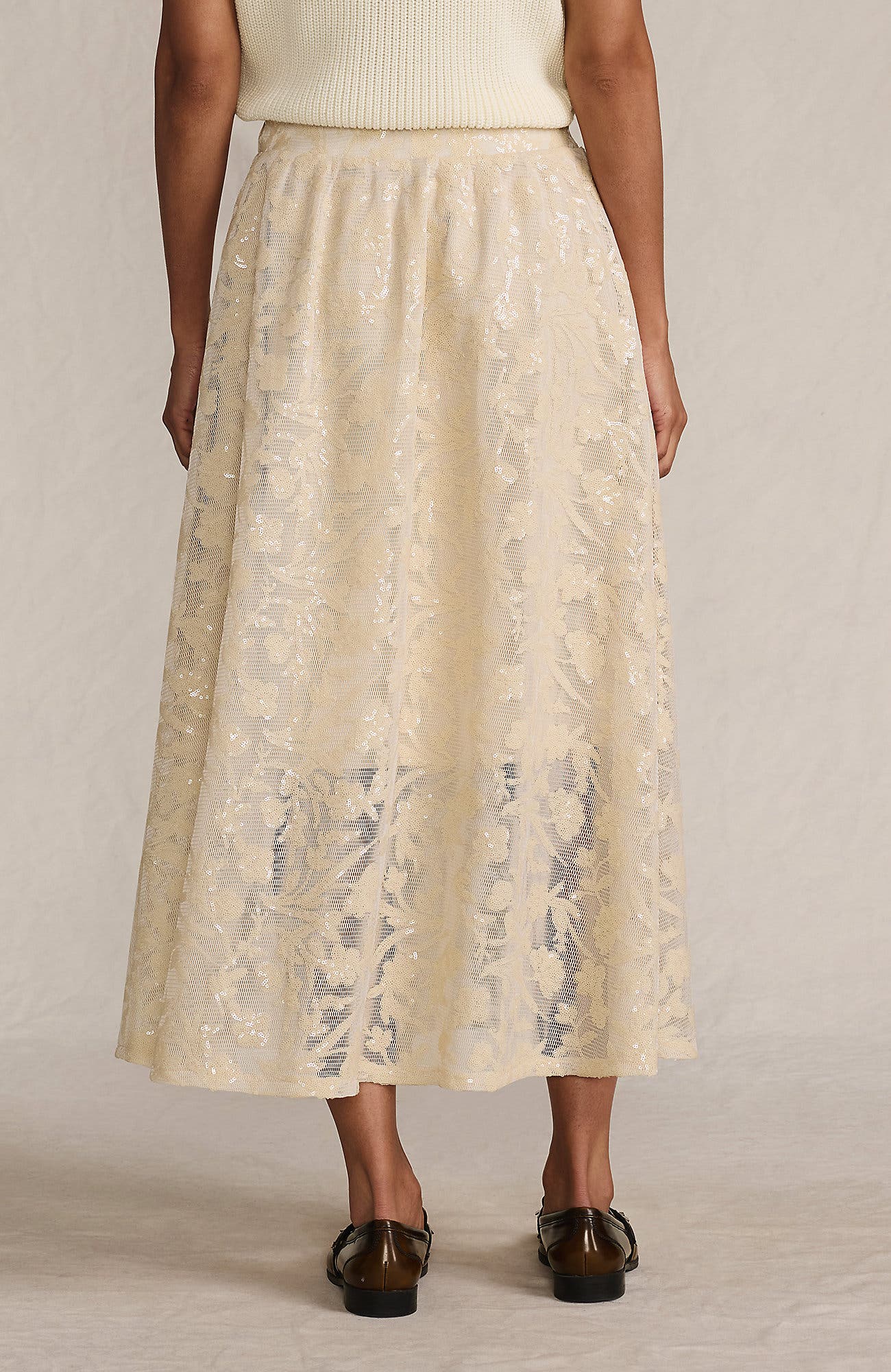 Sequin Lace Mid Rise Midi Skirt - image 4