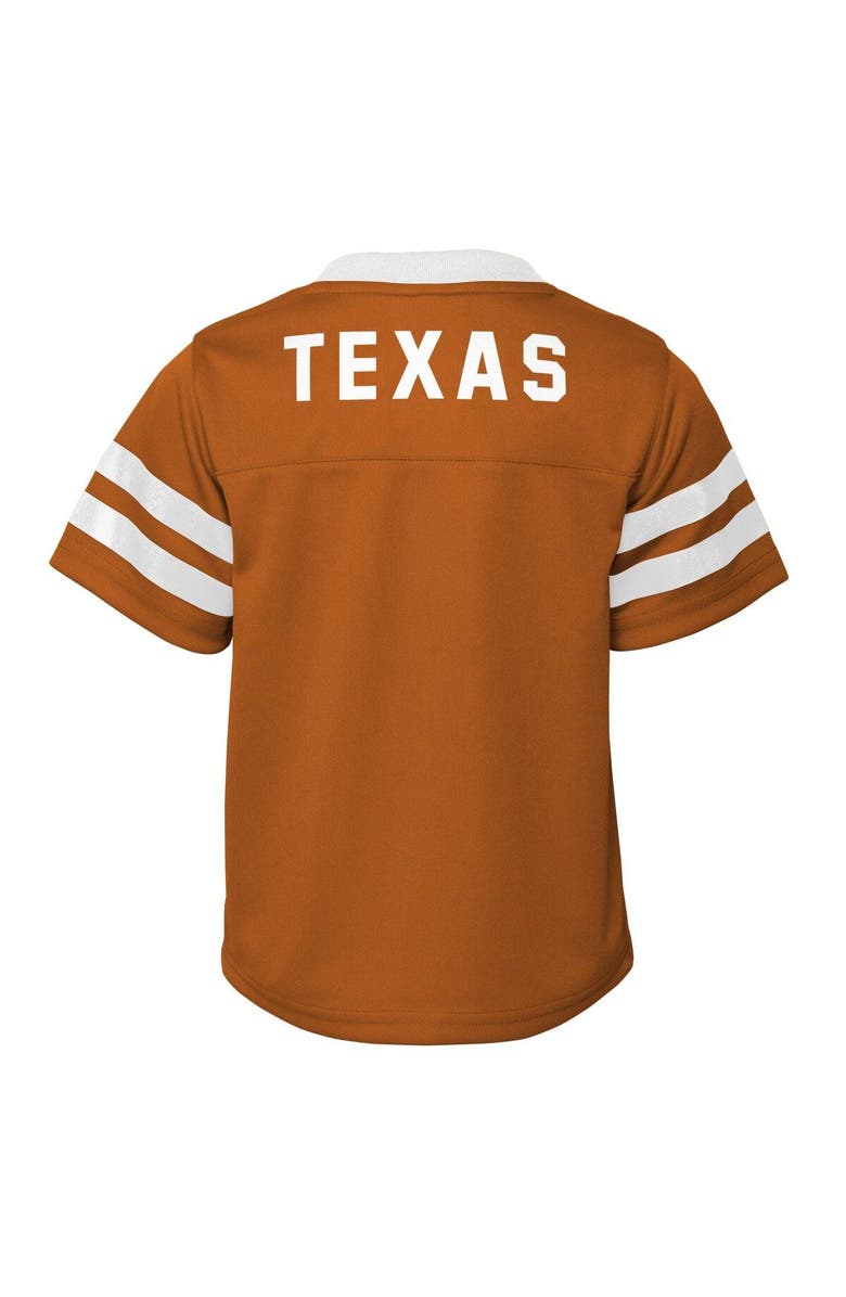 Outerstuff Toddler Burnt Orange Texas Longhorns Two-Piece Red Zone Jersey & Pants Set, Alternate, color, 