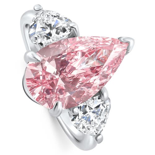 Bliss Diamond Certified 4.53ct Fancy Vivid Pink Diamond Engagement Ring 14k Gold Lab Grown In 14k White Gold