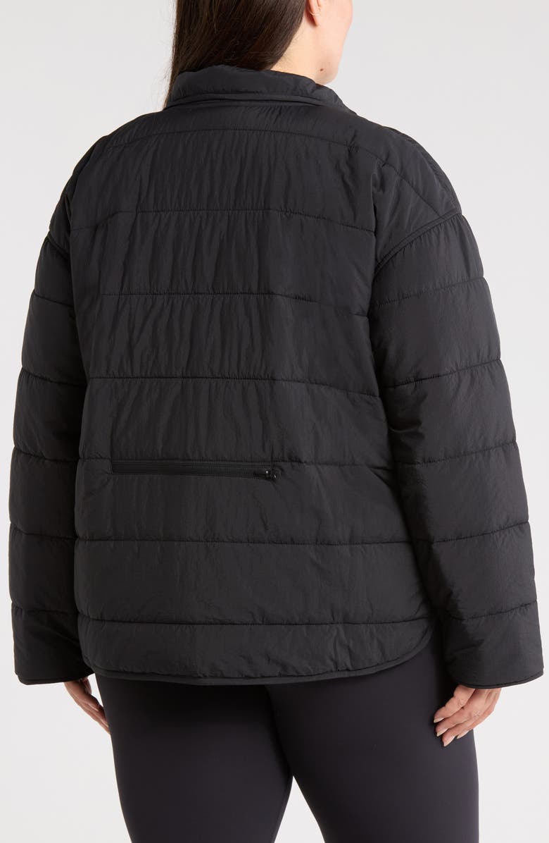 Zella Quilted Packable Jacket, Alternate, color, Black