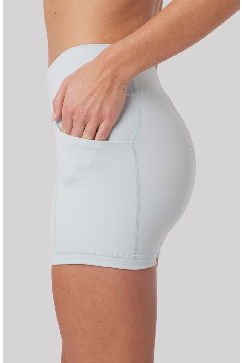 Heather High Waist Pocket Bike Shorts, Alternate, color, PORCELAIN BLUE