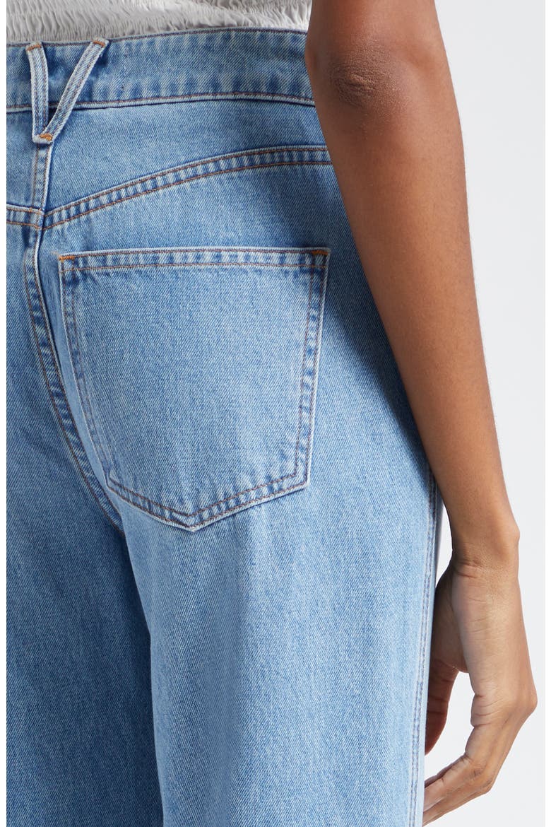 Dylan Cuffed High Waist Relaxed Straight Leg Jeans, Alternate, color, SILVER BLUE