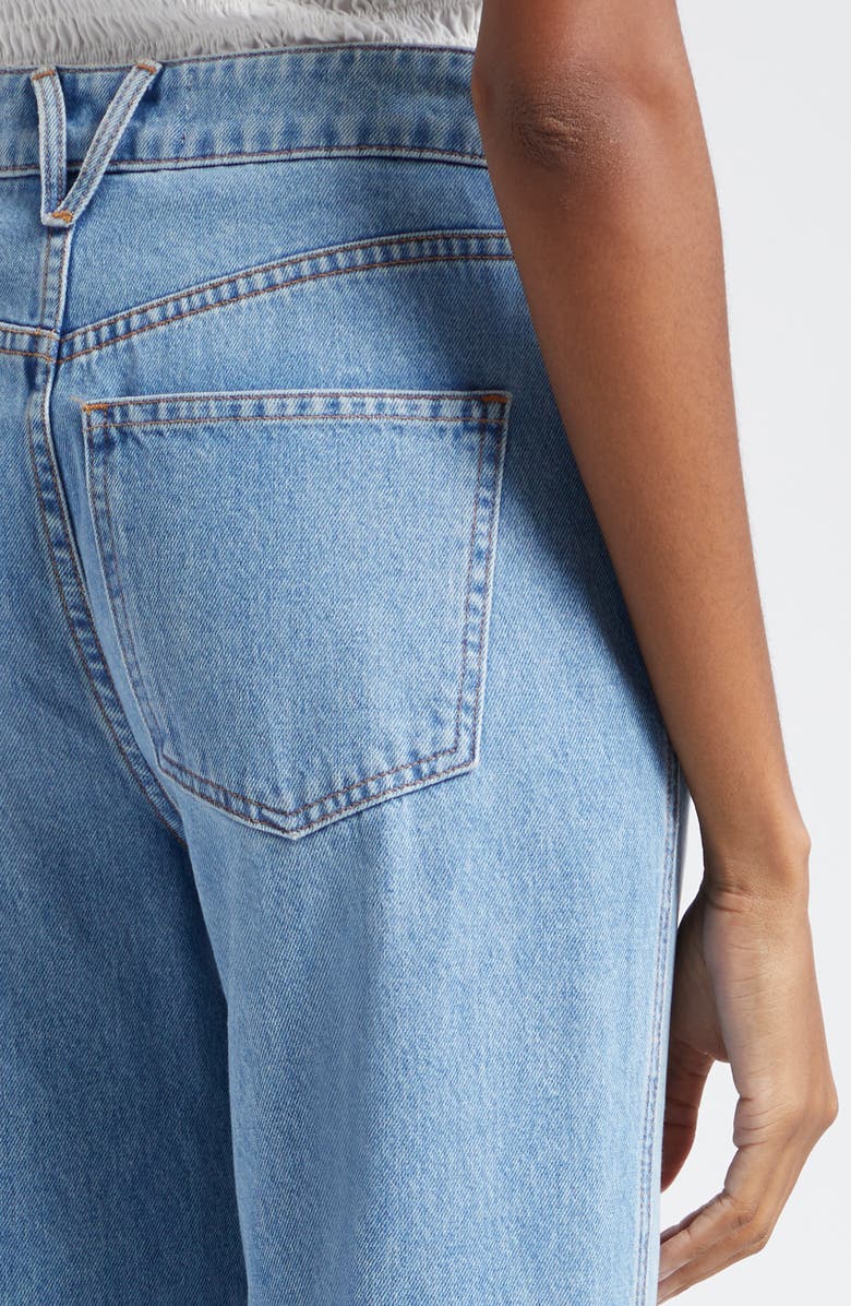 Veronica Beard Dylan Cuffed High Waist Relaxed Straight Leg Jeans, Alternate, color, Silver Blue